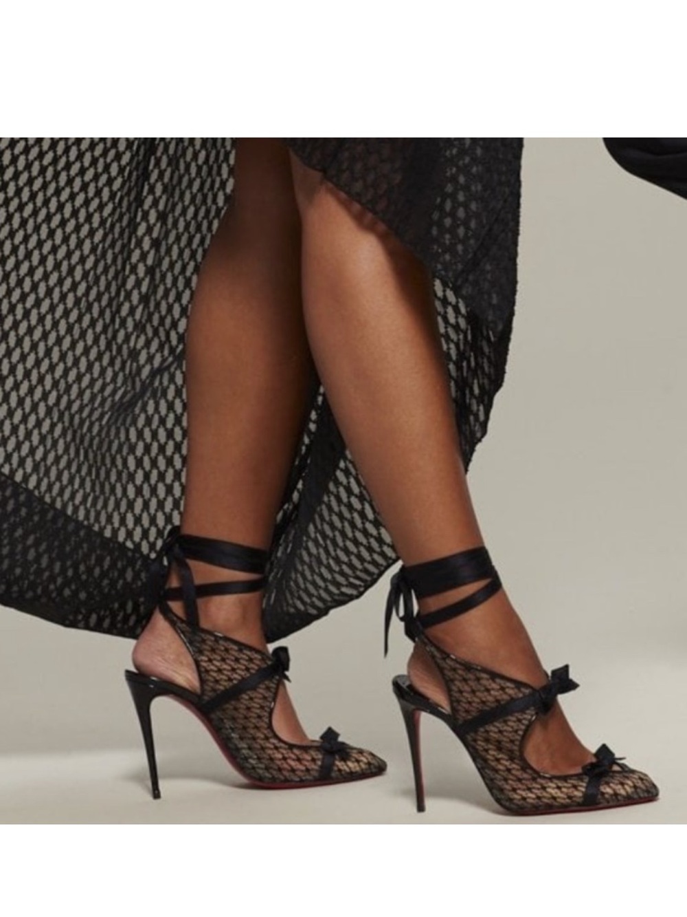 Christian Louboutin Directoire Lace Up Black Pumps Size 38 - Picture 2 of 13